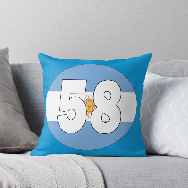 Item preview, Number 58 with Argentina flag on the background designed and sold by AllShirts21.