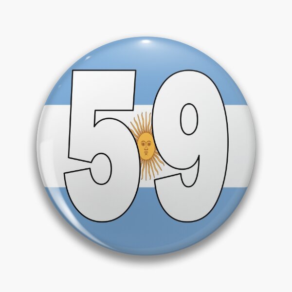 Item preview, Number 59 with Argentina flag on the background designed and sold by AllShirts21.
