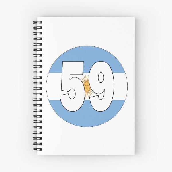 Item preview, Number 59 with Argentina flag on the background designed and sold by AllShirts21.