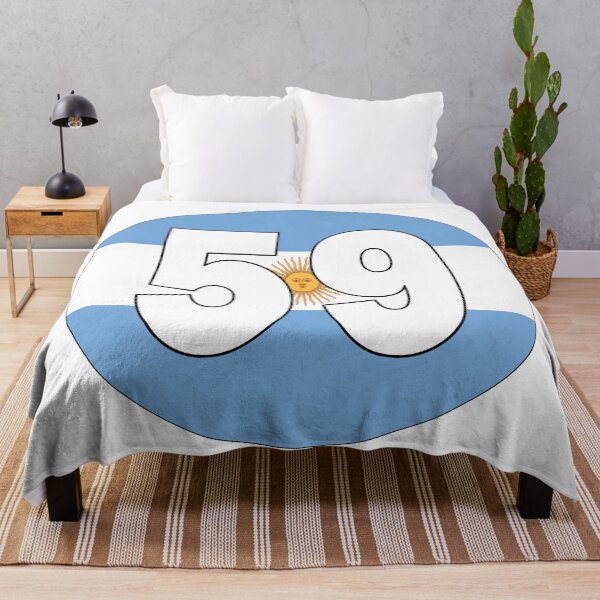 Item preview, Number 59 with Argentina flag on the background designed and sold by AllShirts21.