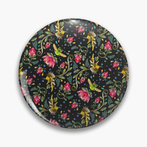 Item preview, Dark and Dynamic Sugarbird and Green Beetle Pattern designed and sold by maak-and-illy.