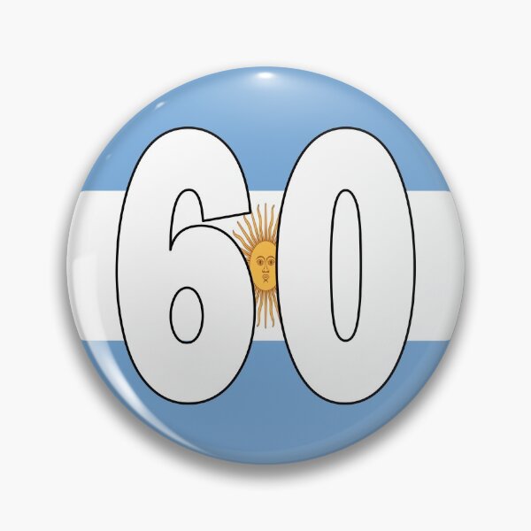Item preview, Number 60 with Argentina flag on the background designed and sold by AllShirts21.