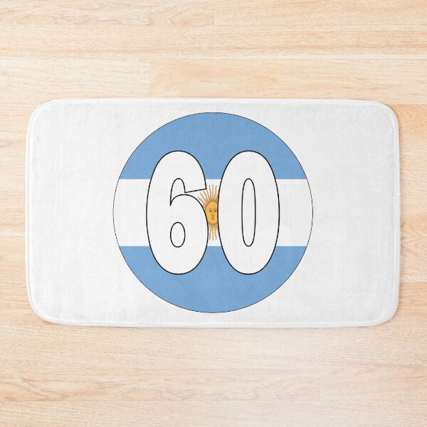 Item preview, Number 60 with Argentina flag on the background designed and sold by AllShirts21.