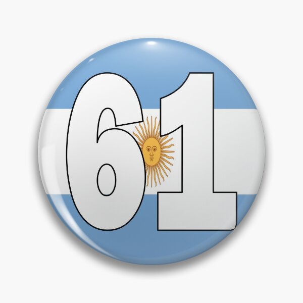 Item preview, Number 61 with Argentina flag on the background designed and sold by AllShirts21.