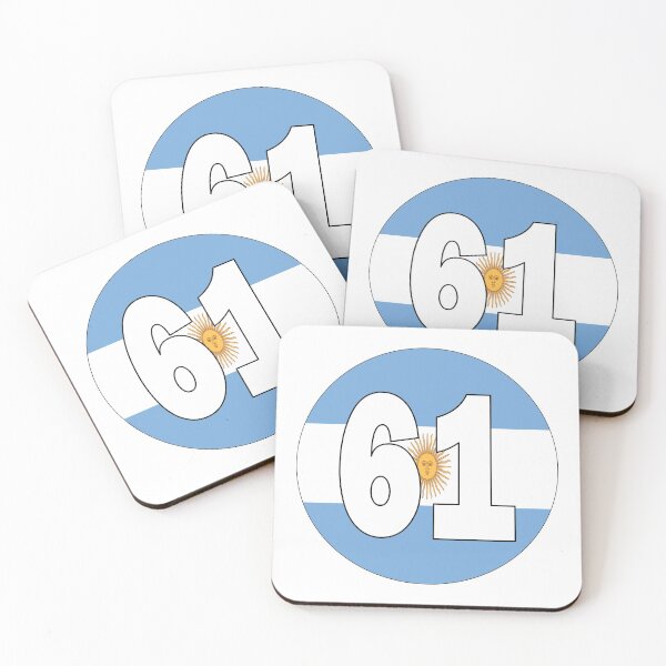 Item preview, Number 61 with Argentina flag on the background designed and sold by AllShirts21.