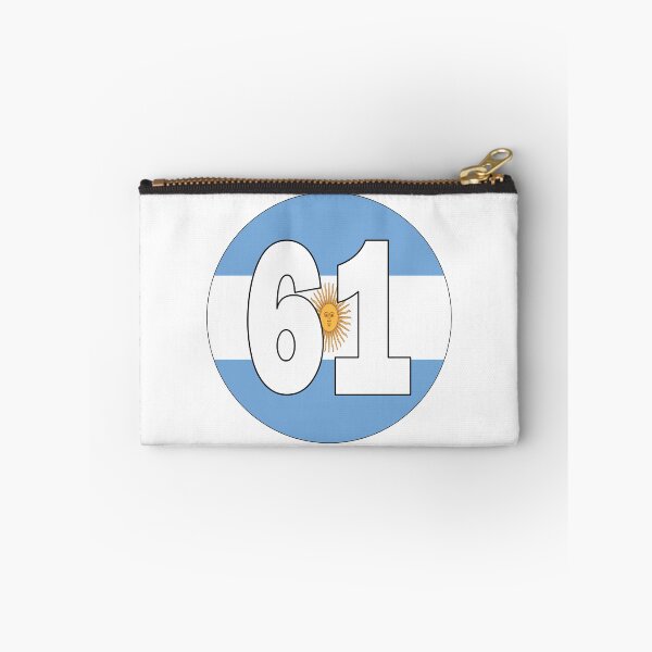 Item preview, Number 61 with Argentina flag on the background designed and sold by AllShirts21.