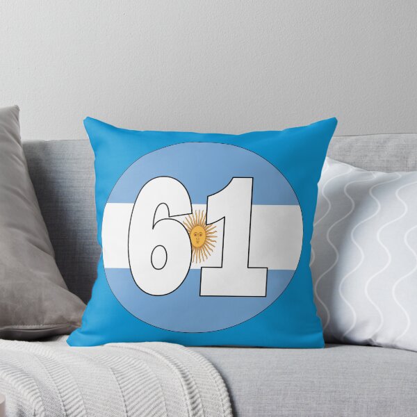 Item preview, Number 61 with Argentina flag on the background designed and sold by AllShirts21.