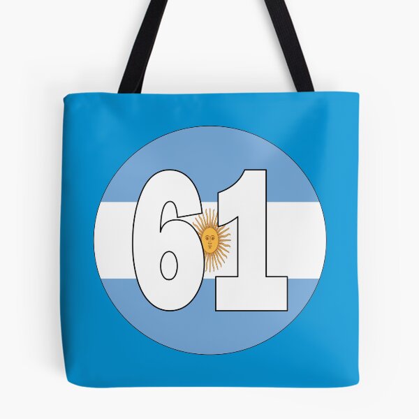 Item preview, Number 61 with Argentina flag on the background designed and sold by AllShirts21.