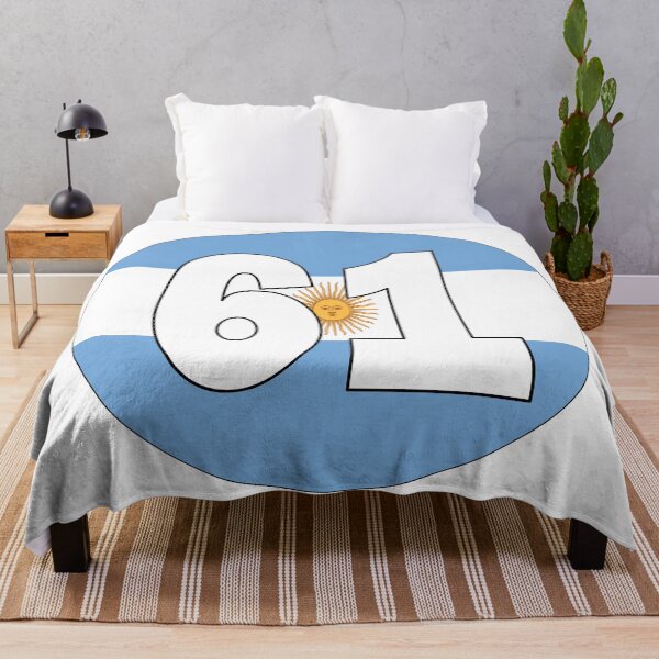 Item preview, Number 61 with Argentina flag on the background designed and sold by AllShirts21.