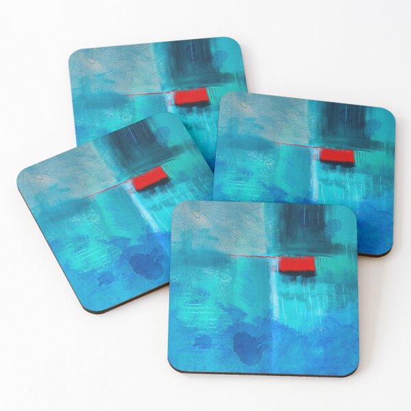 Item preview, Classic Blue Red Box Blues Abstract Painting Artwork designed and sold by NancyMerkle.