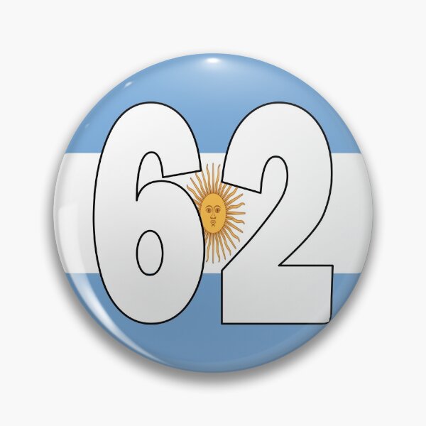 Item preview, Number 62 with Argentina flag on the background designed and sold by AllShirts21.
