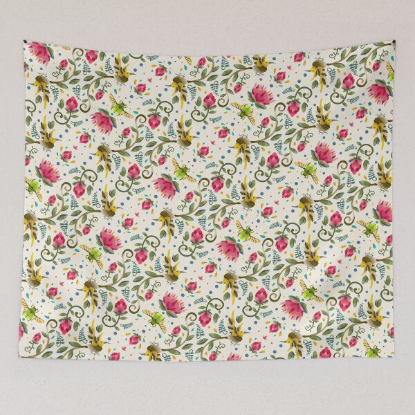 Item preview, Light and Dynamic Sugarbird and Green Beetle Pattern designed and sold by maak-and-illy.