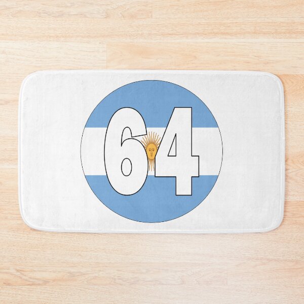Item preview, Number 64 with Argentina flag on the background designed and sold by AllShirts21.