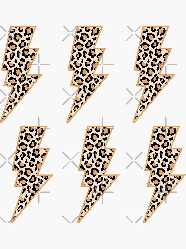 Download "cheetah/leopard print lightning bolt sticker pack ...