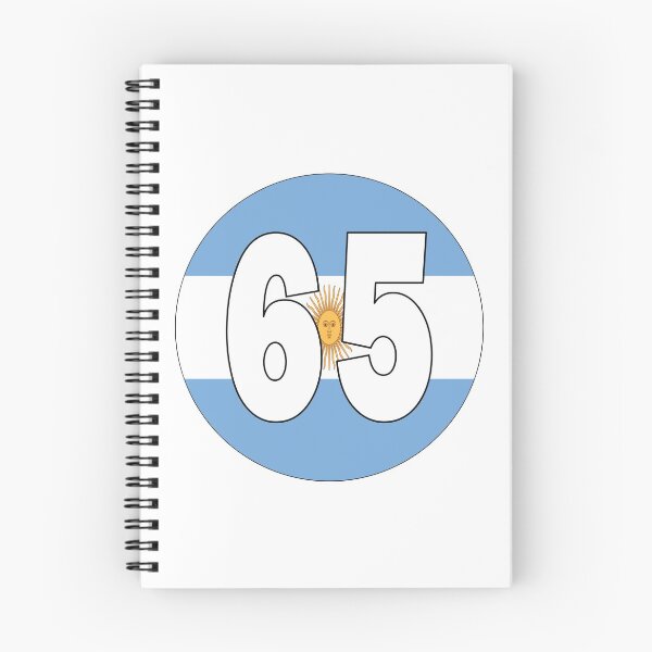 Item preview, Number 65 with Argentina flag on the background designed and sold by AllShirts21.