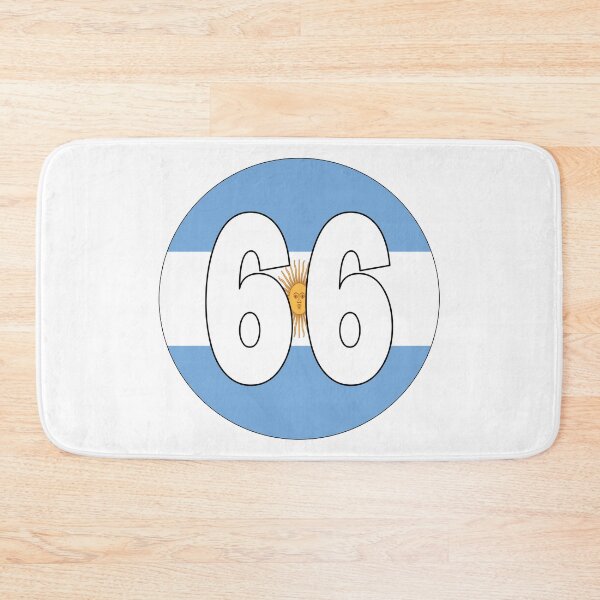 Item preview, Number 66 with Argentina flag on the background designed and sold by AllShirts21.
