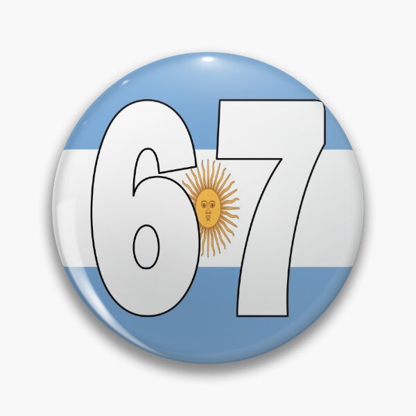 Item preview, Number 67 with Argentina flag on the background designed and sold by AllShirts21.