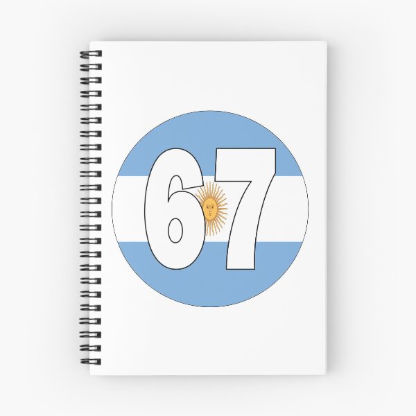 Item preview, Number 67 with Argentina flag on the background designed and sold by AllShirts21.