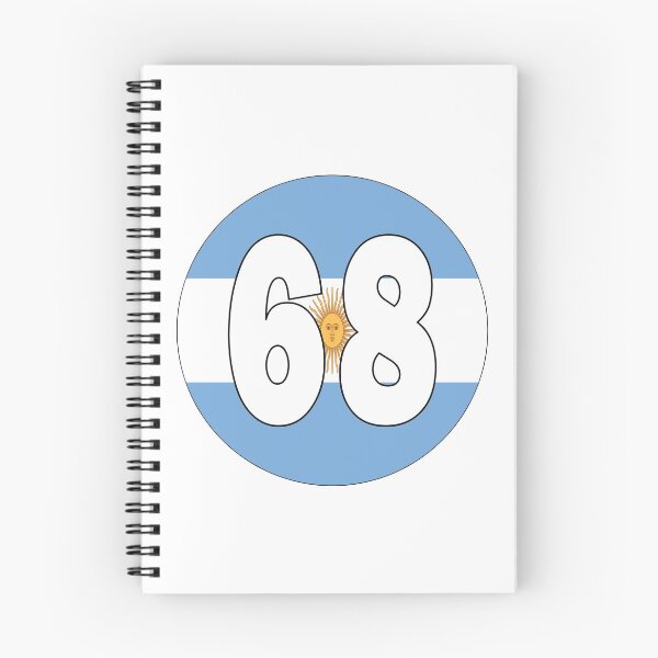 Item preview, Number 68 with Argentina flag on the background designed and sold by AllShirts21.