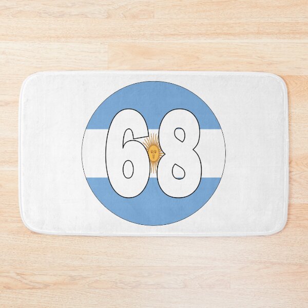 Item preview, Number 68 with Argentina flag on the background designed and sold by AllShirts21.