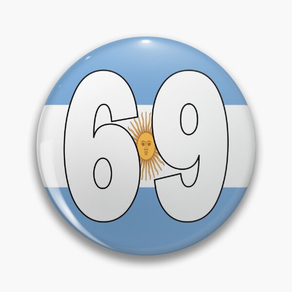 Item preview, Number 69 with Argentina flag on the background designed and sold by AllShirts21.