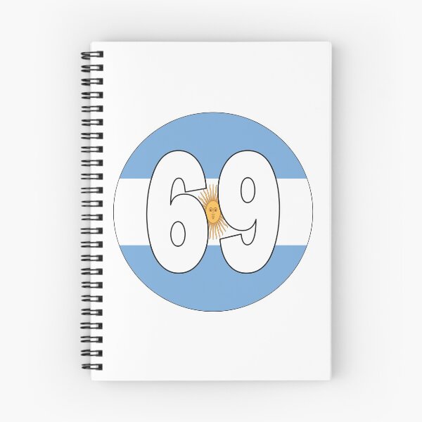 Item preview, Number 69 with Argentina flag on the background designed and sold by AllShirts21.