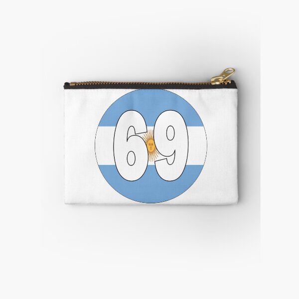 Item preview, Number 69 with Argentina flag on the background designed and sold by AllShirts21.