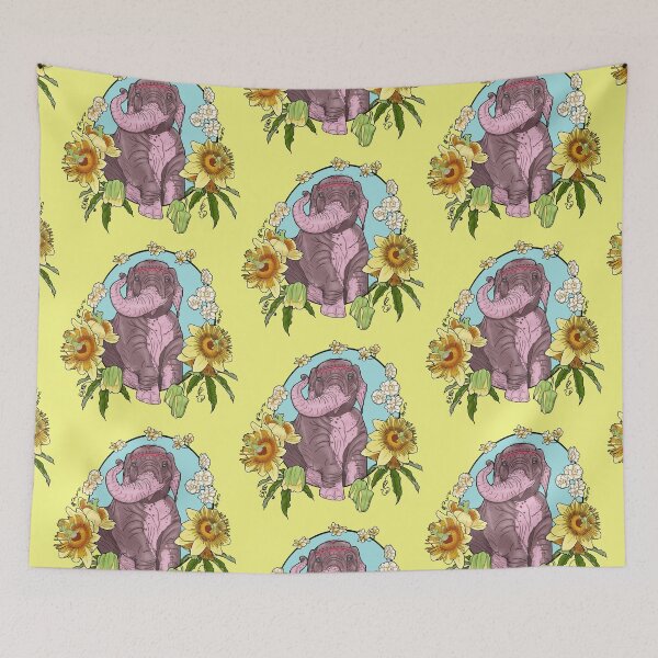 Item preview, Indian Elephant with Krishna Kamal, Chameli and Frangipani Flowers designed and sold by Rose House.
