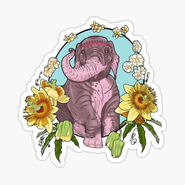Item preview, Indian Elephant with Krishna Kamal, Chameli and Frangipani Flowers designed and sold by Rose House.
