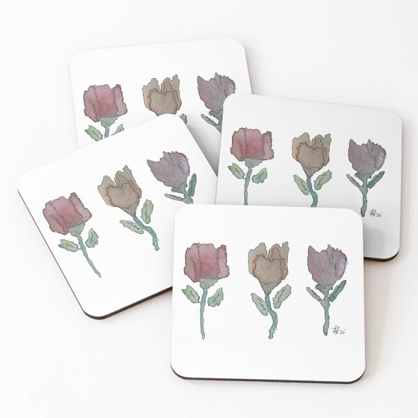 Item preview, 3 Watercolor Pearl Doodle Flowers designed and sold by TheDoodleNurse.
