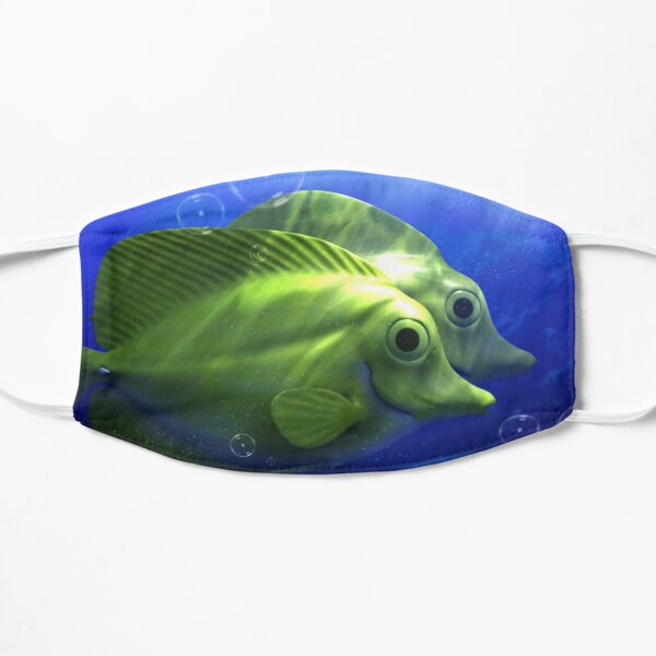 Yellow Tangs - digital sculpture Flat Mask