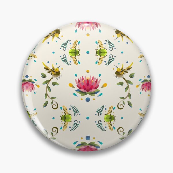 Item preview, Light and Uniform Protea, Cape Sugarbird and Green Beetle Pattern designed and sold by maak-and-illy.