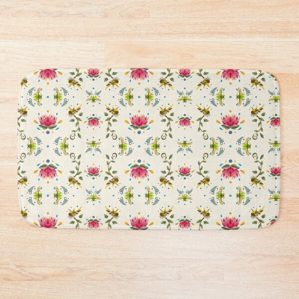 Item preview, Light and Uniform Protea, Cape Sugarbird and Green Beetle Pattern designed and sold by maak-and-illy.