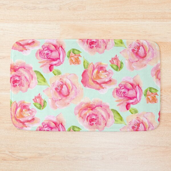 Item preview, Impressionist roses in pink and orange designed and sold by Kim Lewellyan.