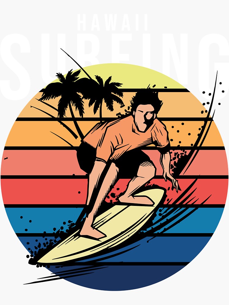 Retro Hawaii Hippie Van Beach Surfer Longboard Aloha T-Shirt Retro Hawaii Hippie Van Beach Surfer Longboard Aloha T-Shirt