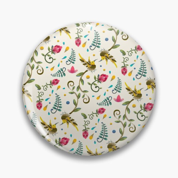 Item preview, Light and Flowery Sugarbird and Green Beetle Pattern designed and sold by maak-and-illy.