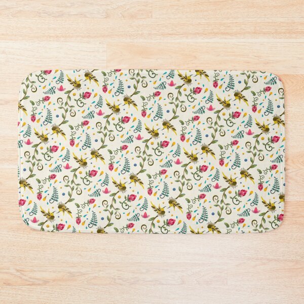 Item preview, Light and Flowery Sugarbird and Green Beetle Pattern designed and sold by maak-and-illy.