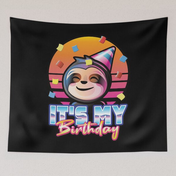 Item preview, Its my birthday cute sloth retro boys girls party celebration designed and sold by pablomendoza.