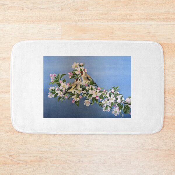 Item preview, Gold finches on apple blossom designed and sold by Gabriella Szabo.