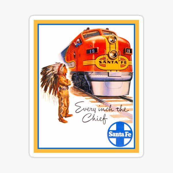 Santa Fe Chief train streamliner ad retro vintage Sticker
