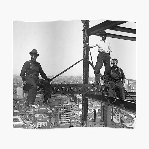 Poster Travailleur De L Empire State Building Construction New York City Photo Par Geekuniverse Redbubble