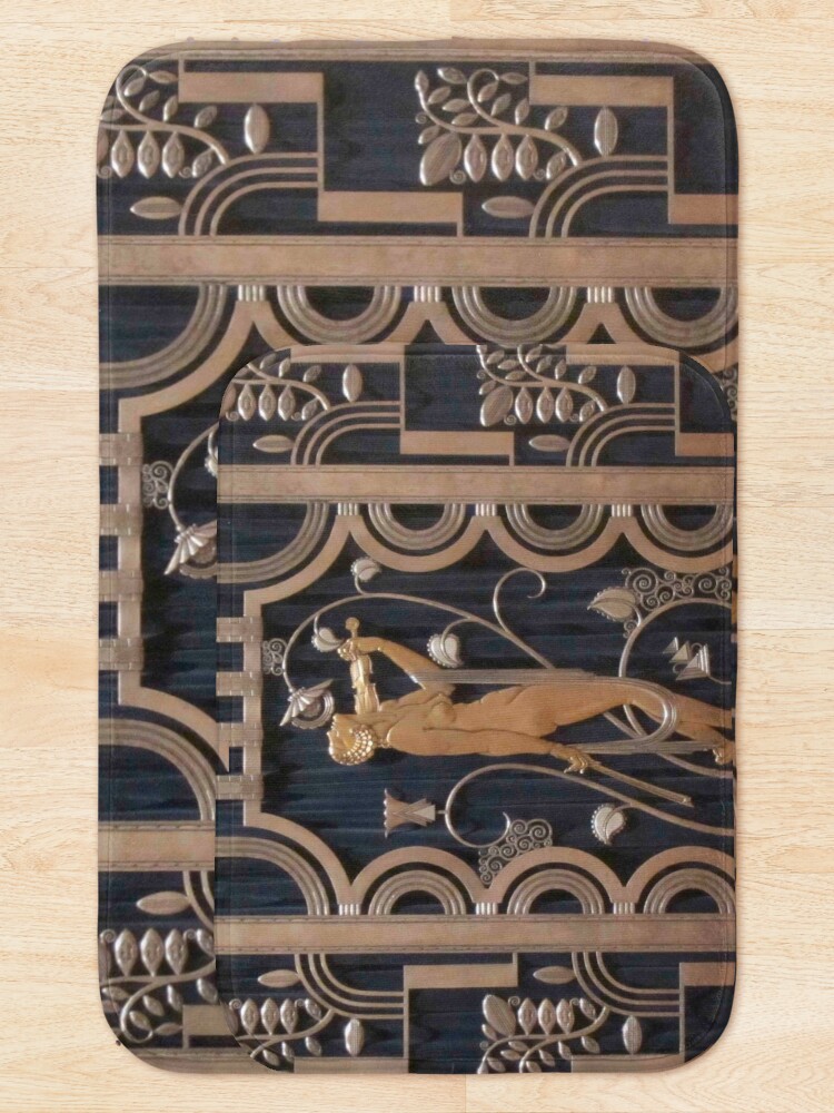 Alternate view of art nouveau, original,bronze and black,vintage,art deco, Bath Mat