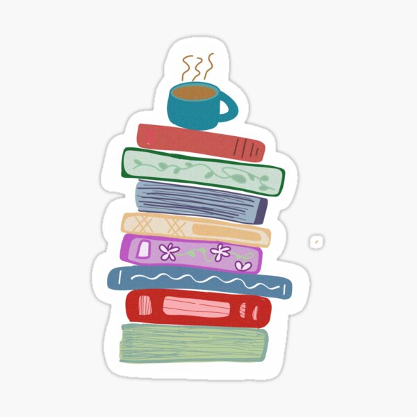 Pile of Books Design Sticker for Sale by Lizzamour