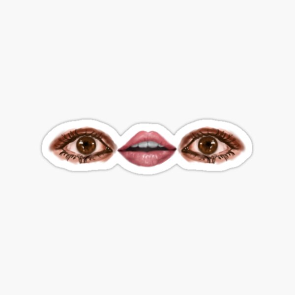 Realistic Cursed Eye Mouth Eye Emoji Sticker By Rea Draws Redbubble