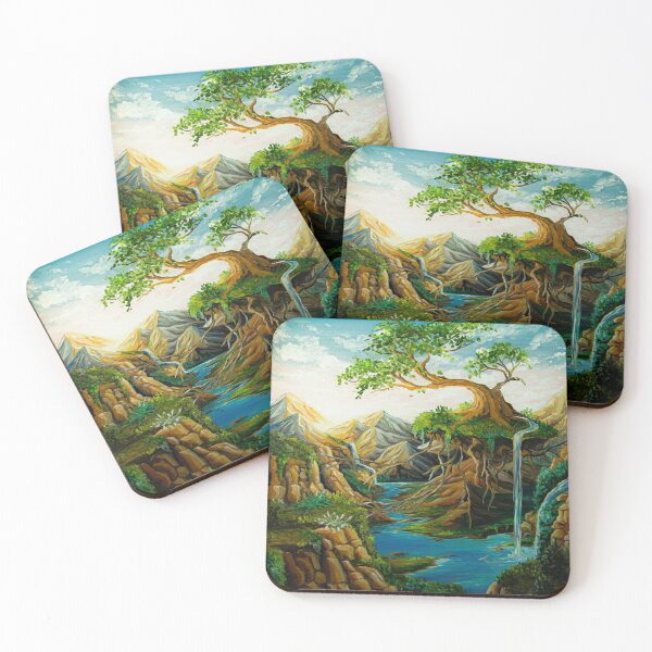 Floating Bonsai Tree Coasters (Set of 4)