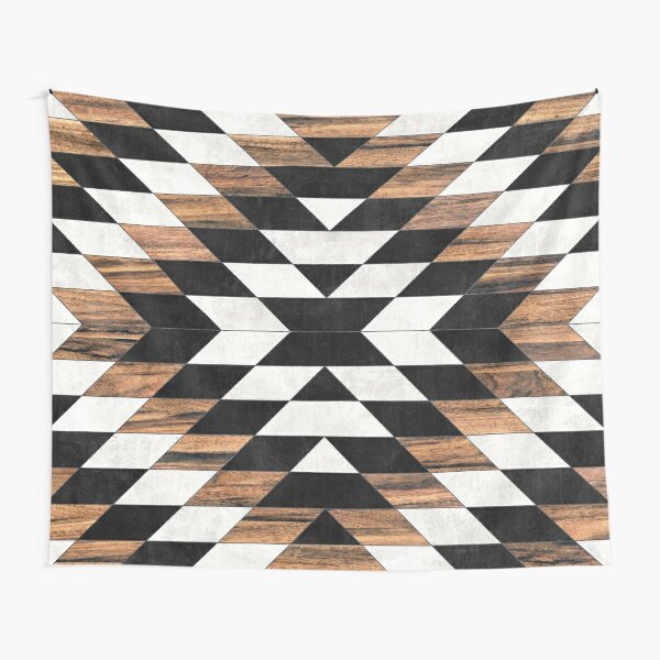 Urban Tribal Pattern No.13 - Aztec - Concrete and Wood Tapestry