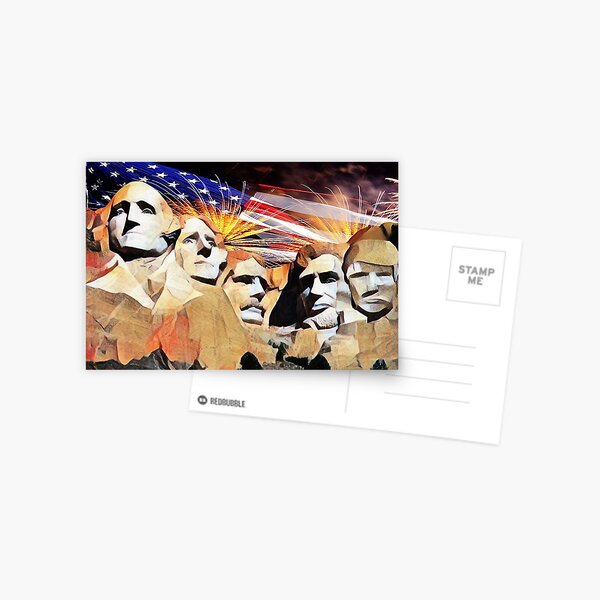 Mt Rushmore 4th of July Postcard
