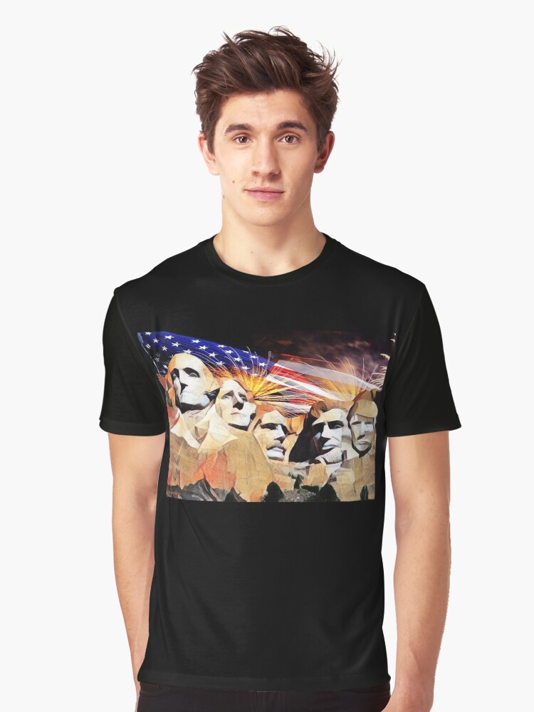 Thumbnail 1 of 5, Graphic T-Shirt, Mt Rushmore 4th of July designed and sold by EyeMagined.