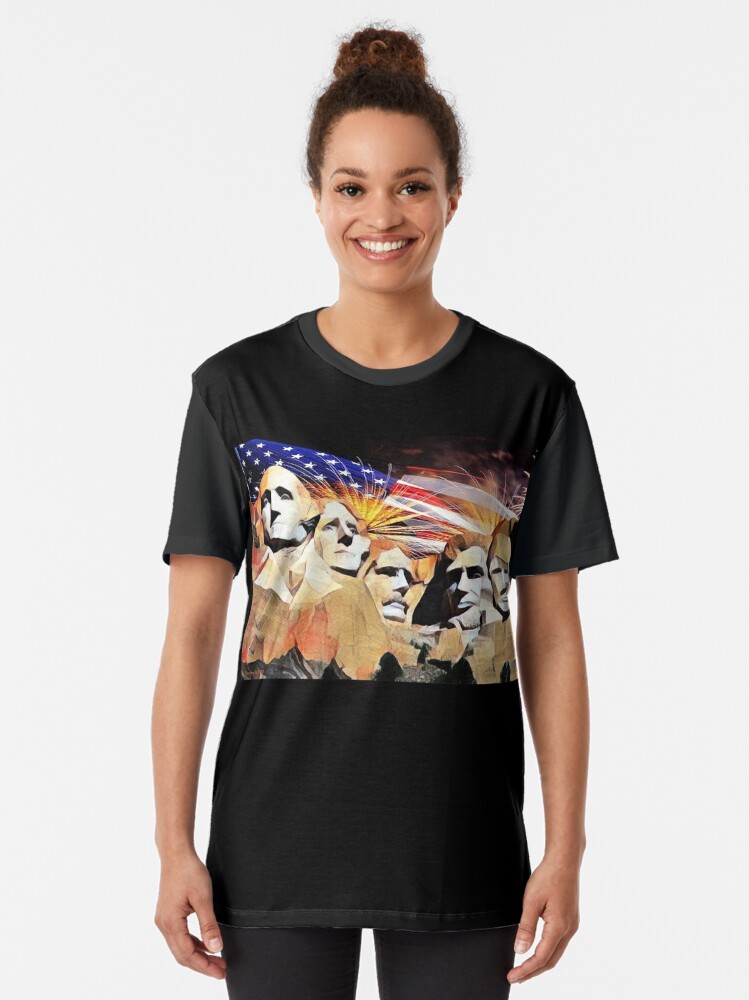 Graphic T-Shirt, Mt Rushmore 4th of July designed and sold by EyeMagined