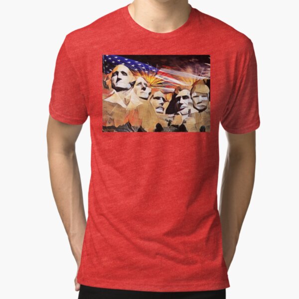 Mt Rushmore 4th of July Tri-blend T-Shirt